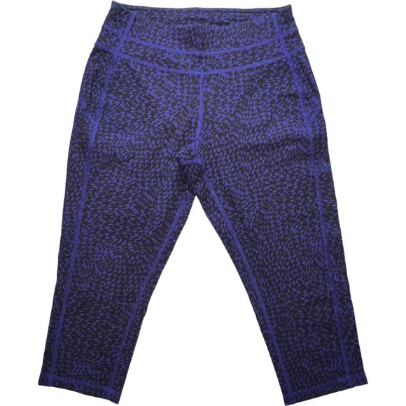 Tek Gear Purple Black Geometric Print Capri Leggings Athletic Compression Small - Picture 10 of 16